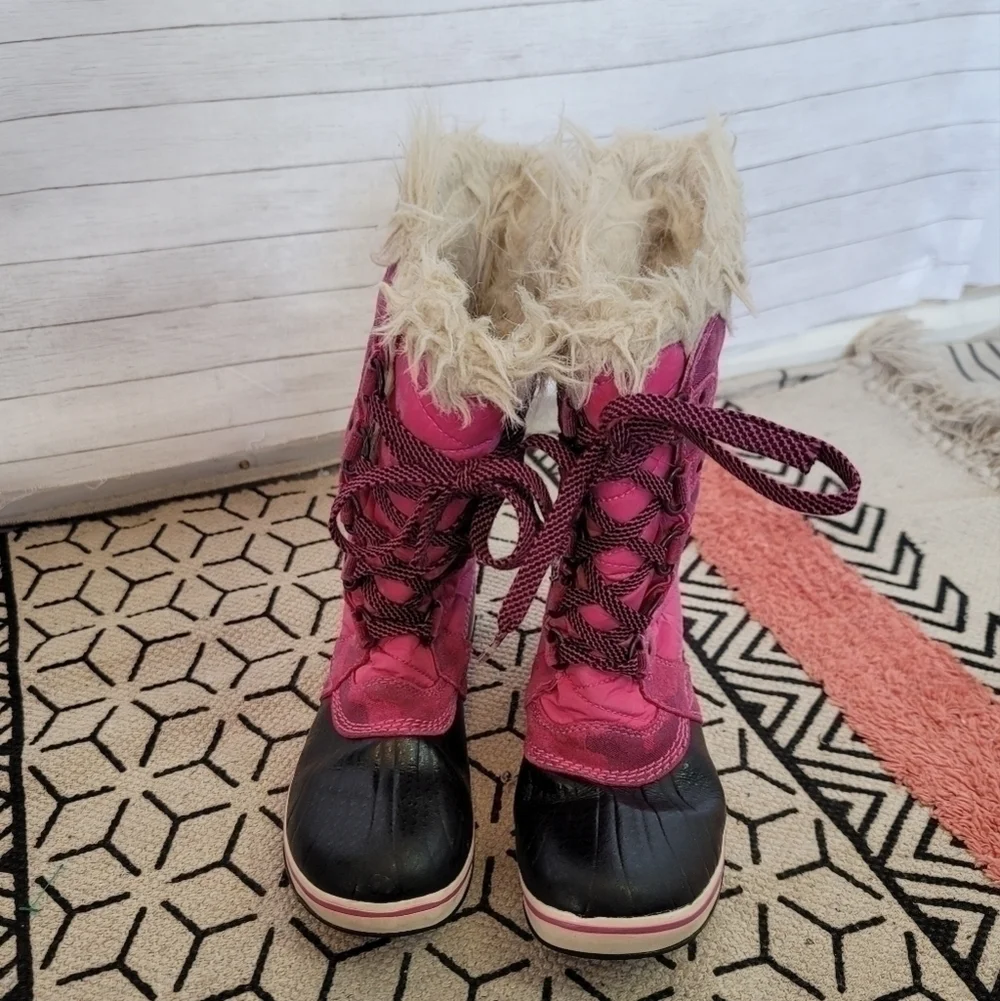 SOREL TOFINO PINK CAMO WATERPROOF SNOW BOOTS, SZ 3